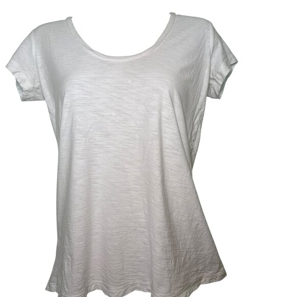 James Perse White Sheer Slub Crew Neck Tee Size 1 Small Cotton Modal - Picture 4 of 6
